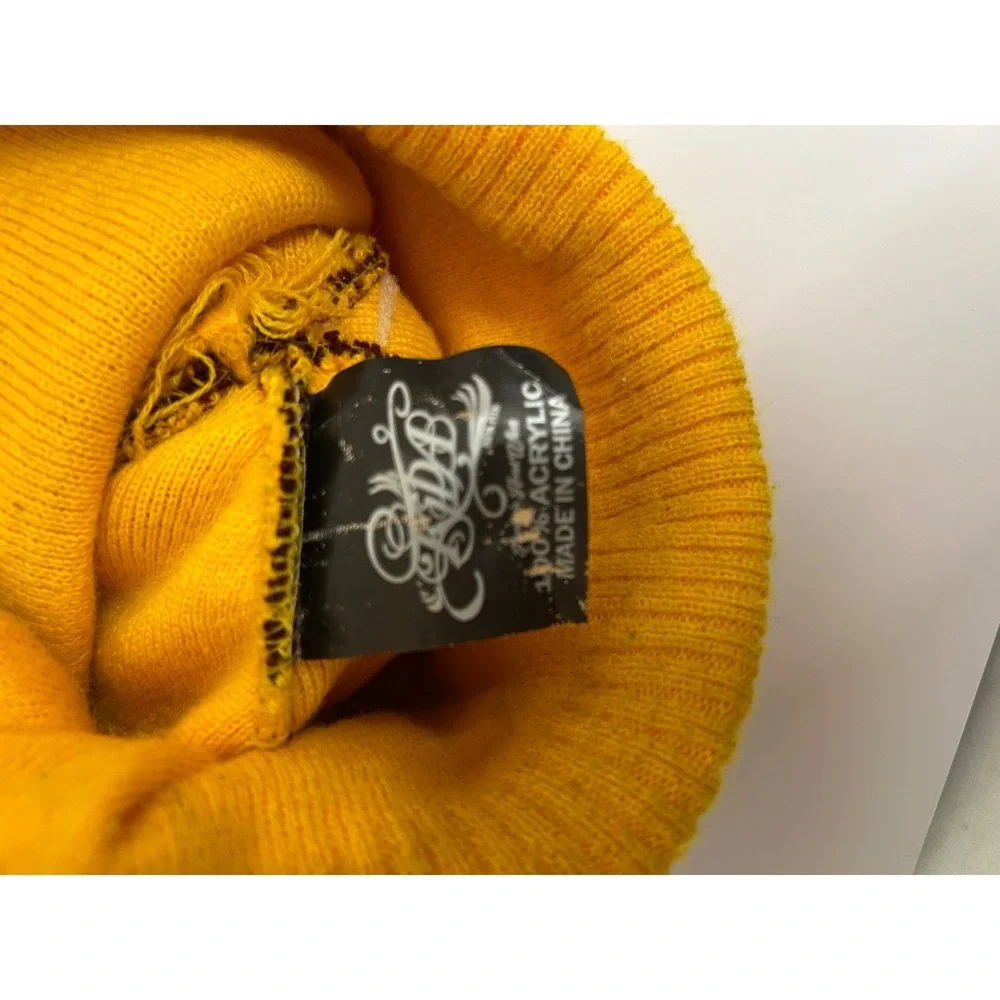 Washington Commanders Beanie Knit Pom Winter NFL Hat Gold With Logo
